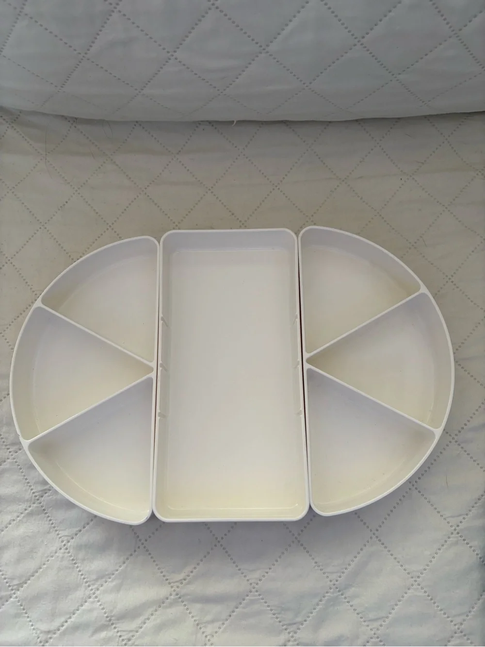 Tupperware White and Black Divided Serving Tray